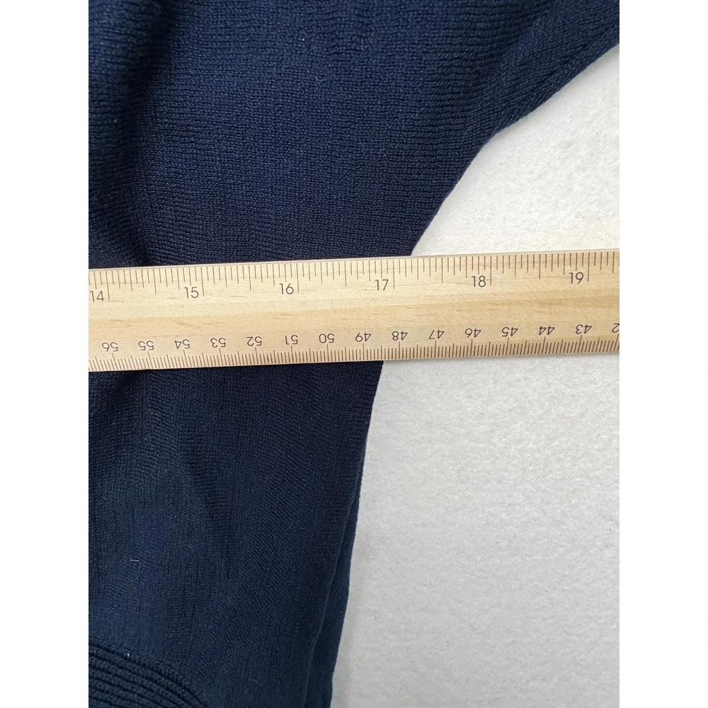 Ralph Lauren Navy Blue 100% Cotton Open Front Shawl Cardigan Sweater M